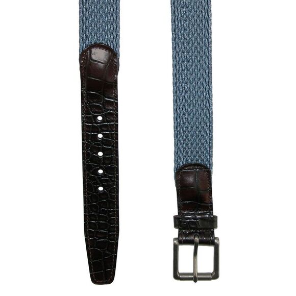 CrookhornDavis Men's Hampton Stretch Belt with Croc Print Tabs - Picture 2 of 3